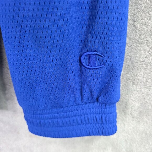 Mens Champion Blue Track Mesh Jacket Full Zip 100% Polyester Mock Neck Size S - Picture 5 of 9
